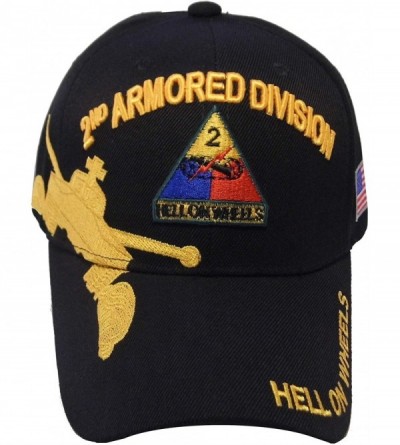 Baseball Caps US Warriors U.S. Army 1st 2nd 3rd Armored Division Baseball Hat One Size Black - 2nd Armored Division - CG11KFS...