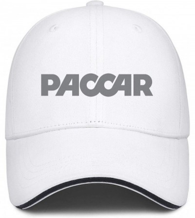 Baseball Caps Unisex Men Baseball Hat Cotton Adjustable Mesh Strapback-Paccar-Flat Cap - White-29 - CQ18T756H95 $16.20