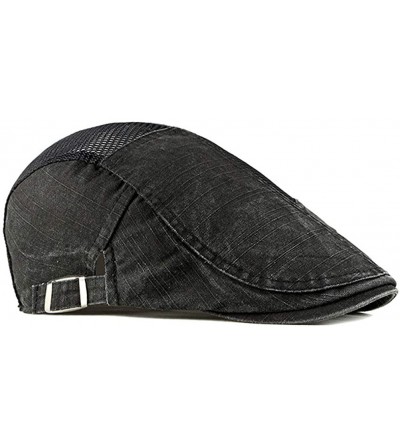 Newsboy Caps Men Breathable Mesh Summer Hat Cotton Newsboy Beret Ivy Cap Cabbie Hats - CK199EGSD5D $14.98