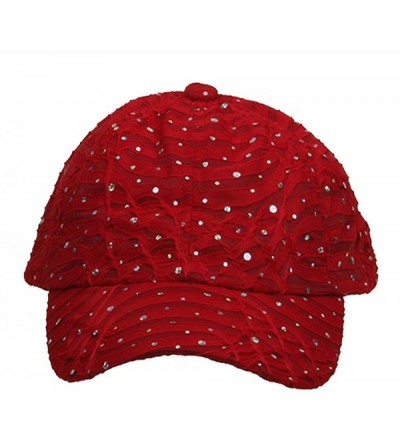 Baseball Caps Glitter Caps- Red - C0111GHZW01 $11.81