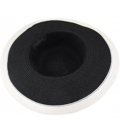 Sun Hats Art Scarf Band Colored Trim Paper Braid Sun Hat - Black - C9125V3EFFD $18.57