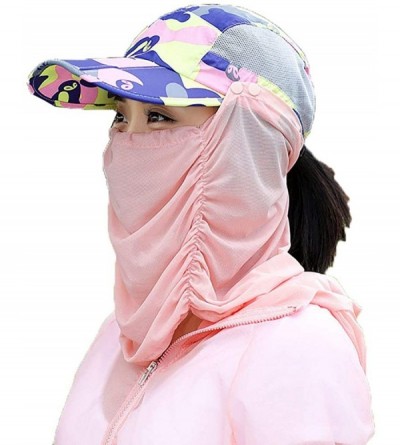 Sun Hats Women's UPF+50 Sun Visor Detachable Flap Hat Foldable Wide Brimmed UV Protection Hat - 4-camouflage - CF199L479DX $3...