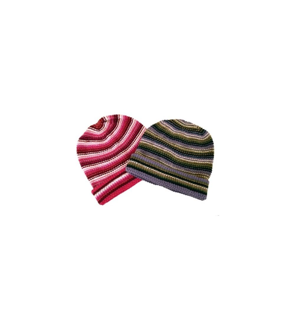 Skullies & Beanies Alpaca Hand Knit Beanie Set of Two Assortment Winter Hat Peru Fair Trade - CI117I40AED $22.39