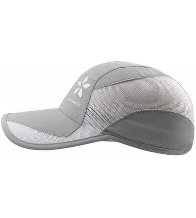 Baseball Caps Quick Dry Cap Running Hats Lightweight Breathable Soft Adjustable Outdoor Sports Hat for Men- Women - Light Gra...