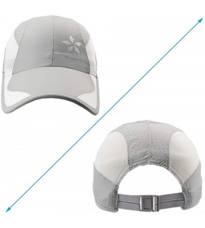 Baseball Caps Quick Dry Cap Running Hats Lightweight Breathable Soft Adjustable Outdoor Sports Hat for Men- Women - Light Gra...