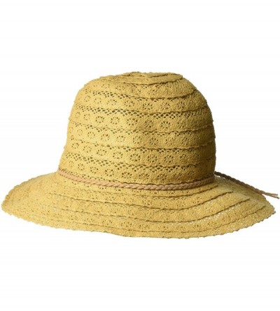 Sun Hats Open Knit Brown Braided Trim Vented Cotton Beach Sun Hat - Coffee - CK12G6LBEU3 $17.08