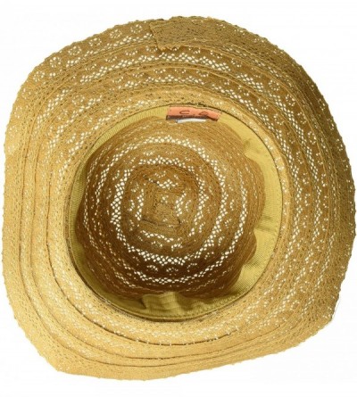 Sun Hats Open Knit Brown Braided Trim Vented Cotton Beach Sun Hat - Coffee - CK12G6LBEU3 $17.08