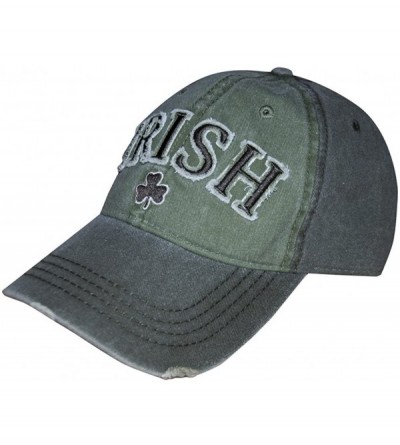 Baseball Caps Irish Shamrock Baseball Cap- One Size Fits All Mens Hat Green/Grey - CF17YY8HEX4 $20.52