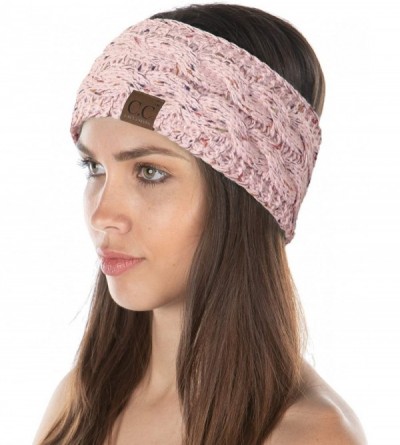 Cold Weather Headbands Exclusives Womens Head Wrap Lined Headband Stretch Knit Ear Warmer - Indi Pink - Confetti - CY18Y5KKWW...