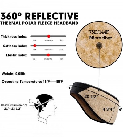 Balaclavas Lightweight Windproof Fleece Headband 360 Reflective Running Ear Warmer Thermal Muffs 2 Pack for Men Women - CY193...