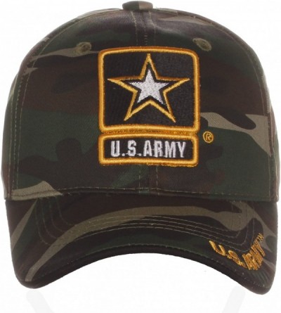Baseball Caps US Army Official License Structured Front Side Back and Visor Embroidered Hat Cap - Army Camo - C517X64GLYC $32.54