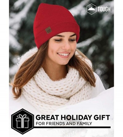 Skullies & Beanies Winter Beanie Knit Hats for Men & Women - Warm & Soft Toboggan Cap - Maroon - CR12MJ3WX4X $7.27