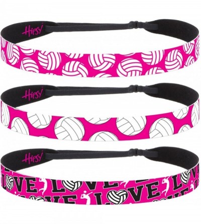 Headbands Cute Adjustable No Slip I Love Volleyball Headbands for Girls & Women - Volleyball Mixed Hot Pink 3pk - C0188GM2ZM4...