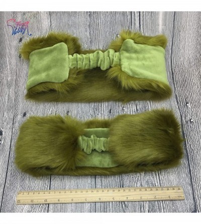 Cold Weather Headbands Faux Fur Headband with Elastic for Women's Winter Earwarmer Earmuff Hat Coldweather Accessories - Gras...