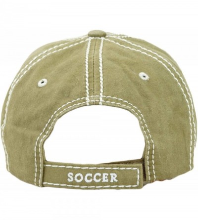 Baseball Caps Vintage Ball Caps for Women Mama Bear Dog Mom Washed Cap - Soccer Mom- Khaki - CD18ZYEYT5Q $13.19