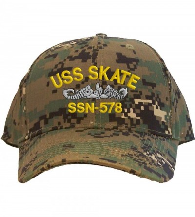 Baseball Caps USS Skate SSN-578 Embroidered Pro Sport Baseball Cap - Camoflauge - CQ180OUL4GG $13.38