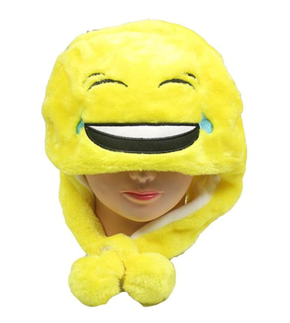 Skullies & Beanies Plush Soft Animal Beanie Hat Halloween Cute Soft Warm Toddler to Teen - Emoji Laghin & Crying - CV189U4IZA...