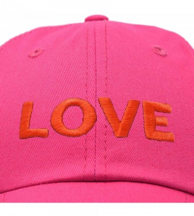 Baseball Caps Custom Embroidered Hats Dad Caps Love Stitched Logo Hat - Hot Pink - C918M7Y64MC $8.13