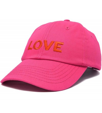 Baseball Caps Custom Embroidered Hats Dad Caps Love Stitched Logo Hat - Hot Pink - C918M7Y64MC $8.13