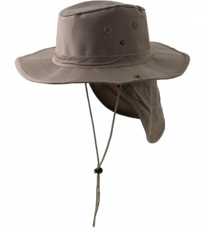 Sun Hats Safari Fishing Outdoor Sun Hat with Neckflap Boonie Mens Khaki - Khaki - CK11VKH29I5 $13.89