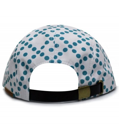 Baseball Caps Flower 5 Panel Biker Hat - Turquoise Dots - C7121SCBXNN $13.50