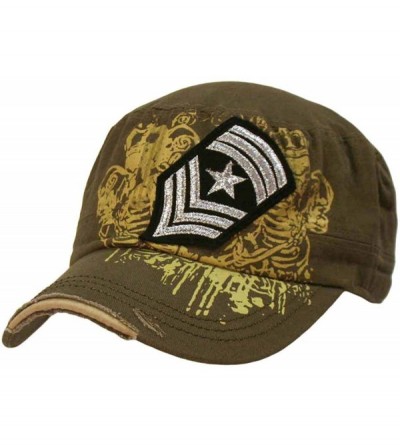 Baseball Caps Cadet Cap Hat with Soldier Rank Patch - Olive - C7118CIJOK1 $12.98