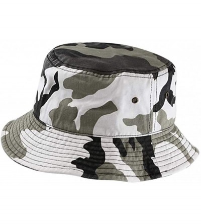 Bucket Hats Short Brim Visor Cotton Bucket Sun Hat - Blk/Wht Camo - CG194AUAE8R $13.23