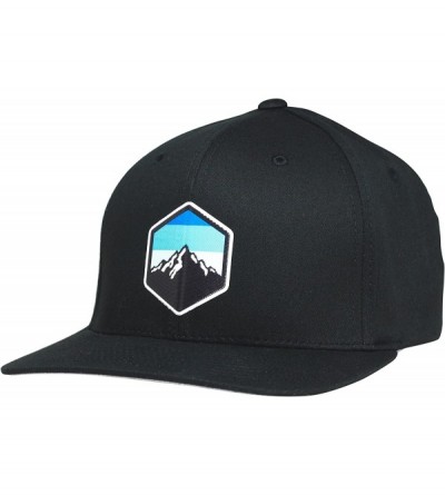 Baseball Caps Flexfit Pro Style Hat - Mountain Sky - Black - CZ18GO89DSR $19.77
