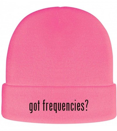 Skullies & Beanies got Frequencies? - Soft Adult Beanie Cap - Pink - CG1928C5GMY $22.41