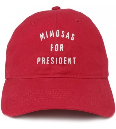Baseball Caps Mimosas for President Embroidered 100% Cotton Adjustable Cap - Red - CD12IZKDLJZ $21.51