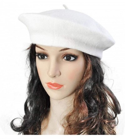 Skullies & Beanies Spring Beret Hat Flat Cap Women Wool Berets Hat Caps Casquette Female Warm Winter Cap - Beige - CN18A2XCG3...