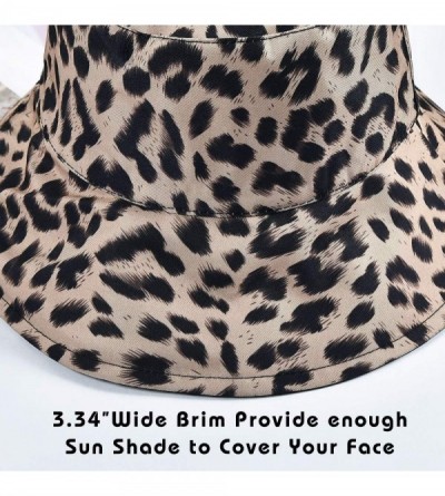 Bucket Hats Reversible Leopard Bucket Hats Women Fashion Floppy Sun Cap Packable Fisherman Hat - B-leopard - CF18QL4QT93 $11.16