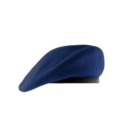 Berets Unlined Beret with Leather Sweatband - Bright Royal - C411WV9X6LF $9.67