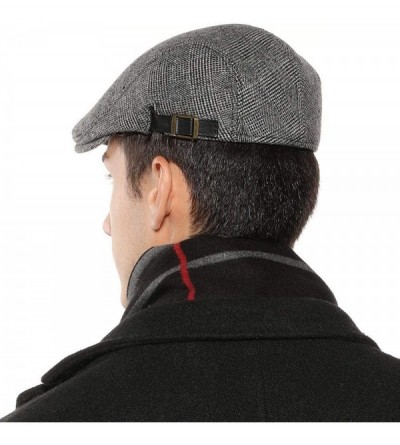 Newsboy Caps Mens Newsboy Cap Winter Cotton Beret Hat Cabbie Flat Cap - Grey C - CU18YETZS3N $12.85