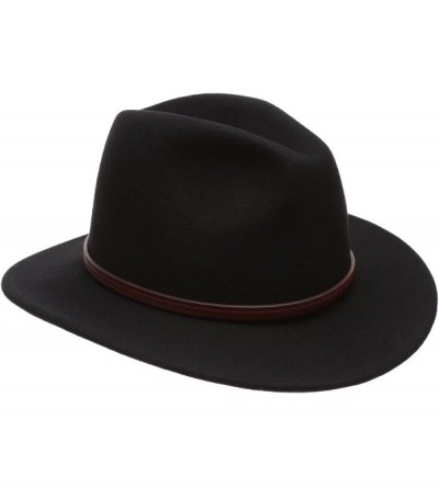 Fedoras Men's Premium Wool Outback Fedora with Faux Leather Band Hat with Socks. - He61-black - C312MA8K21A $37.64