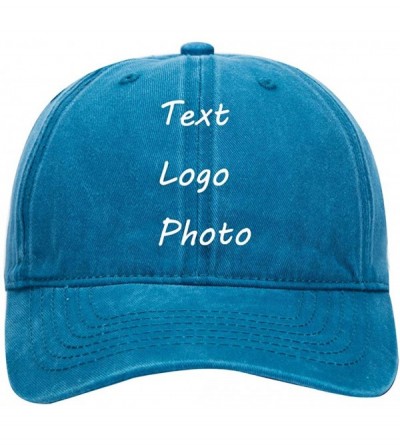 Baseball Caps Custom Cowboy Hat DIY Baseball Cap Outdoor Visor Hat Trucker Hat Personalized Gift/Black - Retro Blue - CB18G4W...
