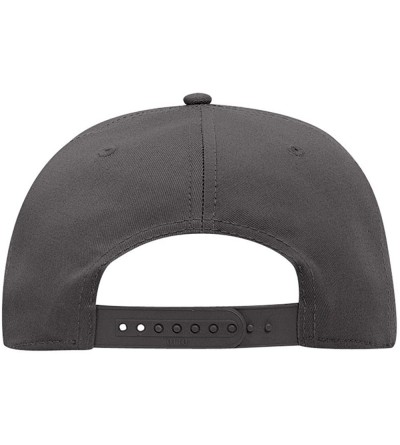 Baseball Caps SNAP Cotton Twill Round Flat Visor 6 Panel Pro Style Snapback Hat - Char. Gray - CI12FN5VAQ5 $14.05