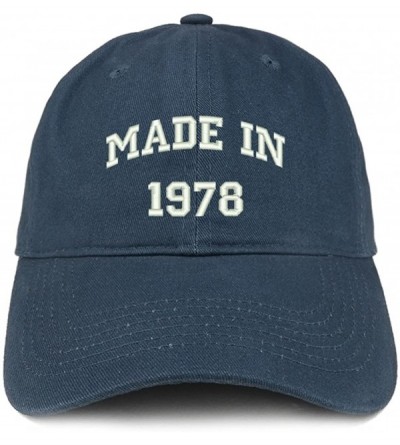 Baseball Caps Made in 1978 Text Embroidered 42nd Birthday Brushed Cotton Cap - Navy - CA18C9ZI5YY $18.30