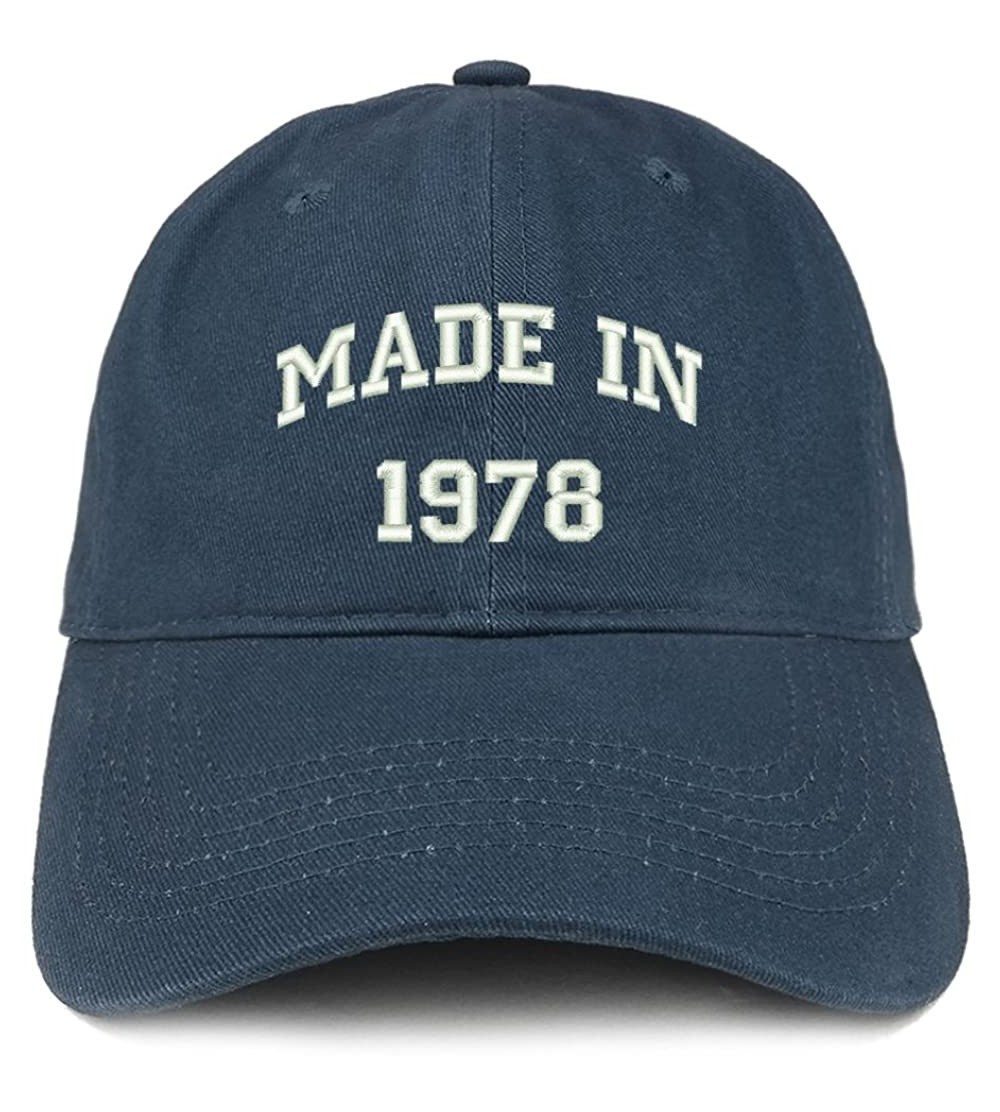 Baseball Caps Made in 1978 Text Embroidered 42nd Birthday Brushed Cotton Cap - Navy - CA18C9ZI5YY $18.30