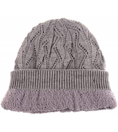 Skullies & Beanies Winter Womens Fashion Bun Ponytail Fleece Lined Slouchy Knit Beanie Hat - Oatmeal - CF1860Z79SL $13.82