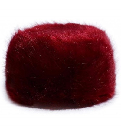 Skullies & Beanies Women Elegant Fur Hat Winter Warm Soft Faux Fur Cap Ski Hats Bonnet - Wine Red - C418XZYIQ3G $10.73