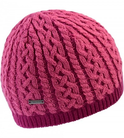 Skullies & Beanies Cable Knit Women's Winter Beanie - Light Rose / Raspberry - CG12MS3BYRV $23.95