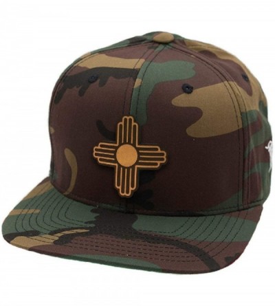 Baseball Caps NewMexico 'The Zia' Leather Patch Snapback Hat - Heather Grey - CX18IGR4EZ3 $30.36