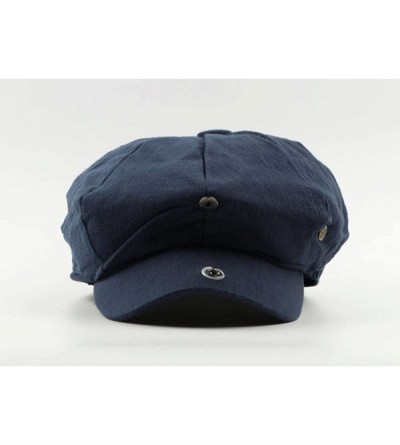 Newsboy Caps Men's Women's Cotton Plaid Newsboy Ivy Cabbie Gatsby Beret Adjustable Hat Cap - Zangqing - CX182ORA23Z $11.26