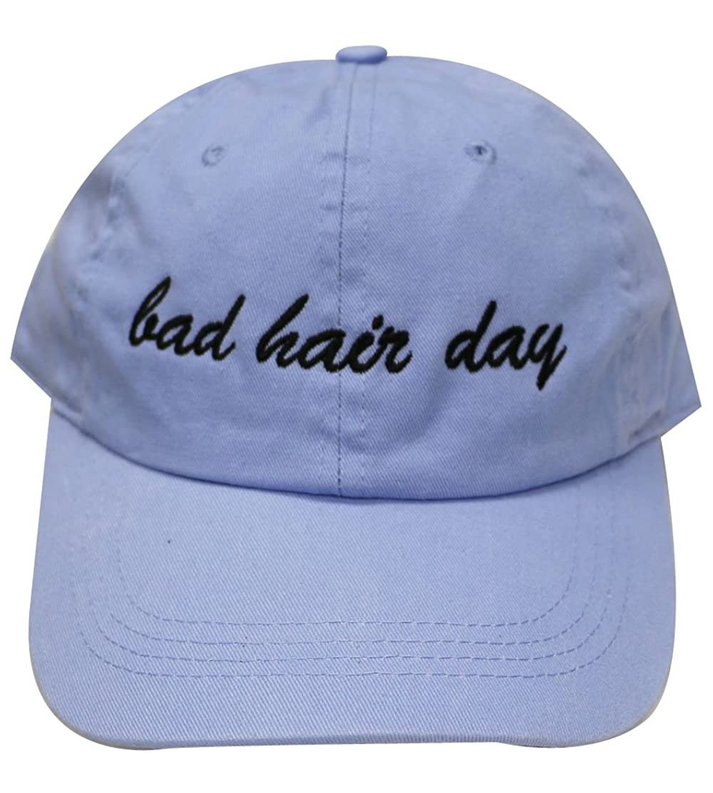 Baseball Caps Bad Hair Day Cotton Baseball Caps - Sky - CO183NIUTMQ $12.80