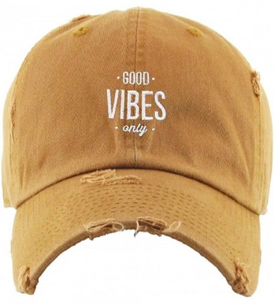 Baseball Caps Good Vibes Only Vintage Baseball Cap Embroidered Cotton Adjustable Distressed Dad Hat - Timberland - CS18AIMY52...