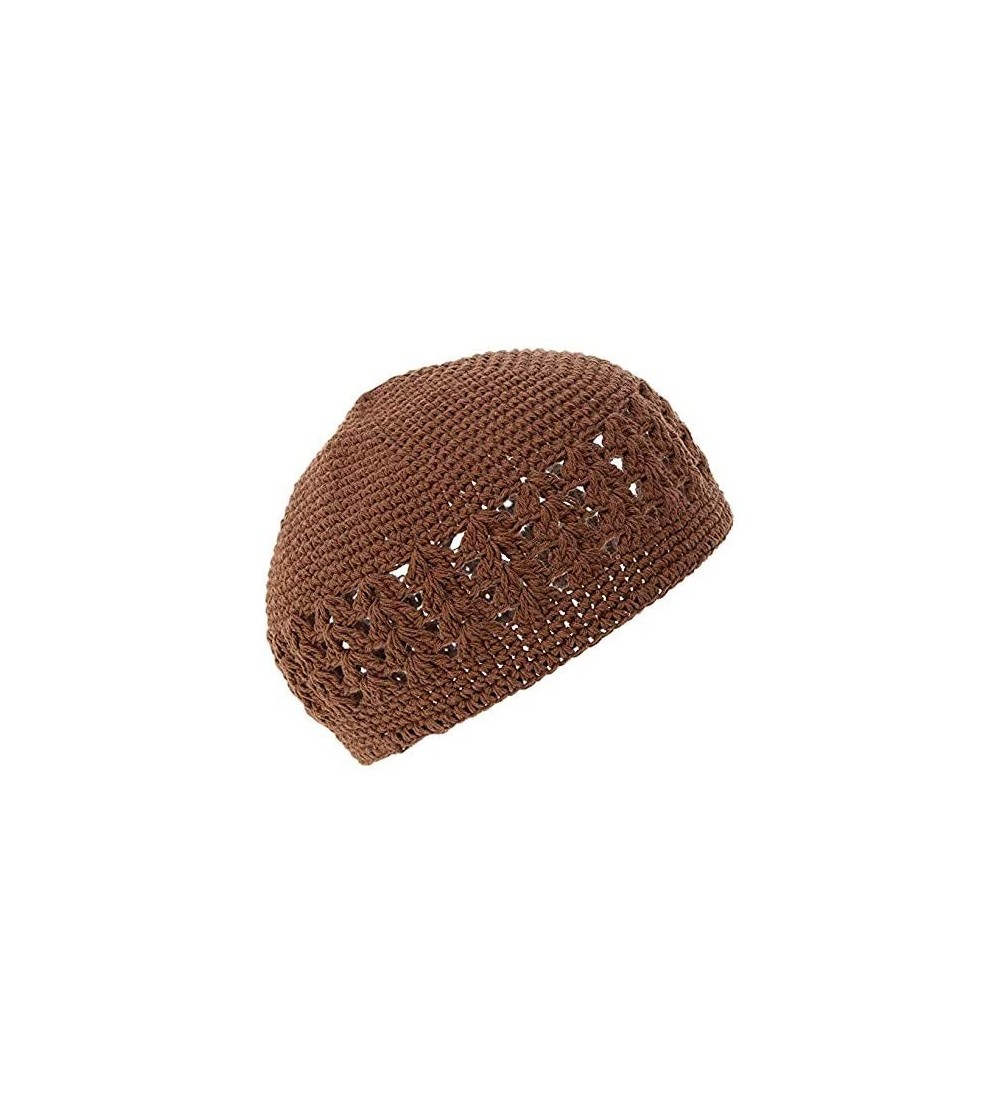 Skullies & Beanies Knit Kufi Hat - Koopy Cap - Crochet Beanie - Brown - CE11644VEA7 $8.78