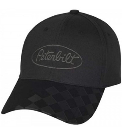 Baseball Caps Peterbilt Trucks Motors Black Checkered Tile Bill Trucker Cap/Hat - CS18WNKGXWI $24.74