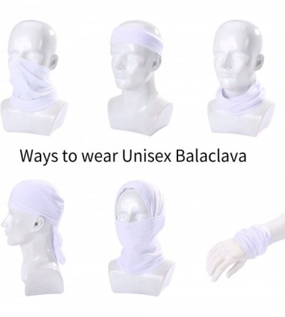 Balaclavas Summer Bandana Face Mask - Sun Protection Neck Gaiter - Fishing face scarf - White - CZ18GLZ3CRD $9.61