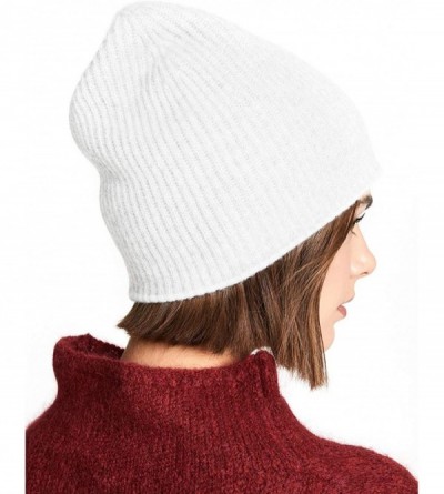 Skullies & Beanies 100% Pure Cashmere Beanie for Women-Two-Toned Reversible Beanie-Warm Chunky Soft Stretch Ski Beanie Hat - ...